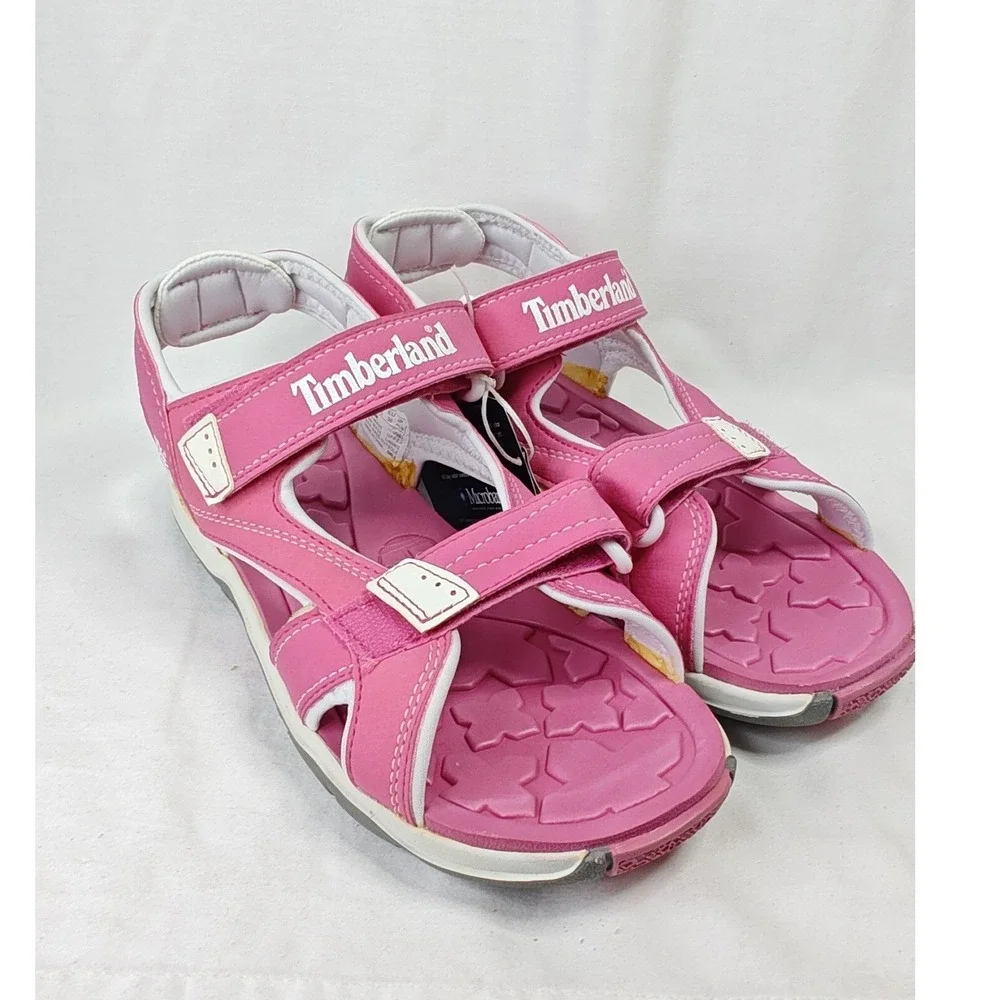Timberland Mad River 2-Strap Sandals Rose Pink White EU 36 4 Big Kids New in Box